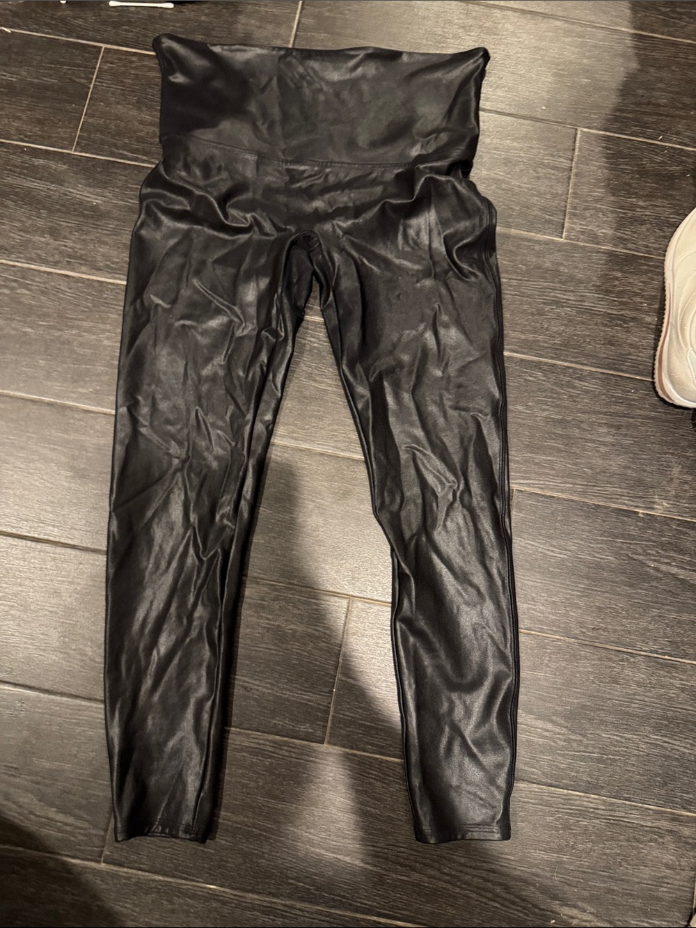 SPANX Faux Leather High-Waist Skinny Leggings - Black
